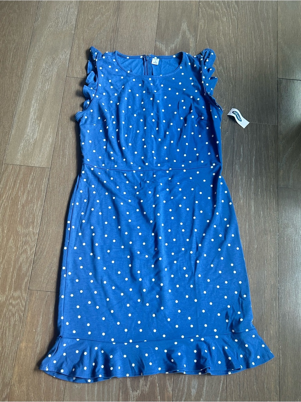 Old Navy Royal Blue Polka Dot Top Size Medium